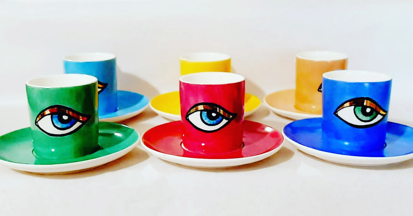 Colorful Eyes Coffee Set Of 6