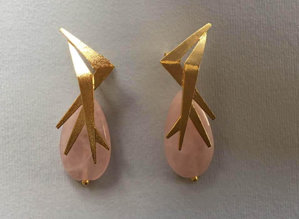 Gold Light Pink Earrings