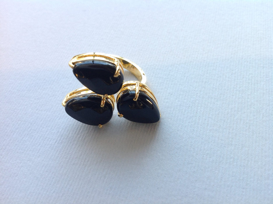 Ring Gold And Black Handmade