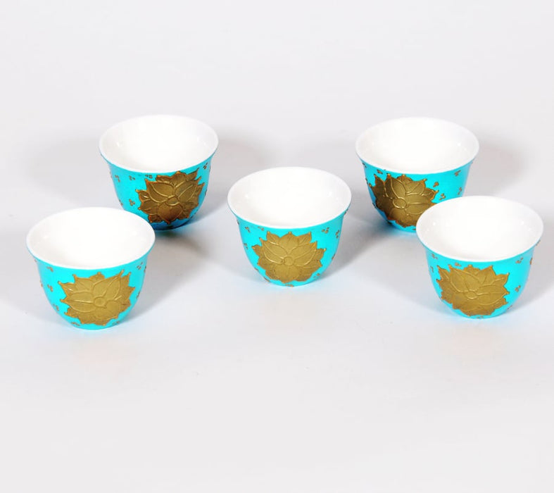 Turquoise Coffee Cup Set Of 6